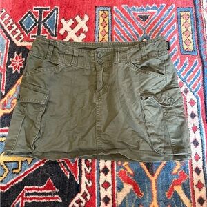 Olive Green brandy Melville Cargo Mini Skirt